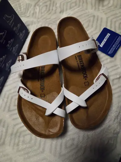 Bikenstock Mayari White w Rose gold buckles - size : 40, View more