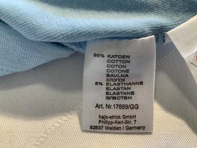 Hajo Light Blue Beaded Round Neckline Women's Top Size M 4062863729388289123