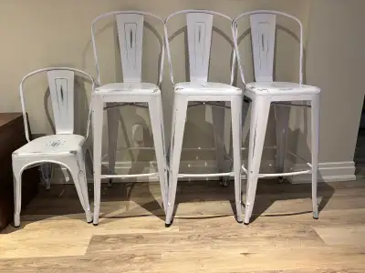 3 Bar Stools + 1 matching chair - EUC, View more
