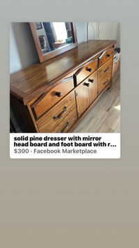 dresser solid pine large dresser