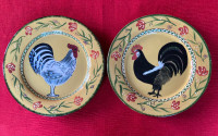 Hand painted Decorative Rooster Plates per piece