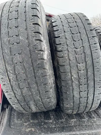 Firestone Winterforce LT265/70R18, steel rims from a 2021 Chevy 2500, another year or so left in the...