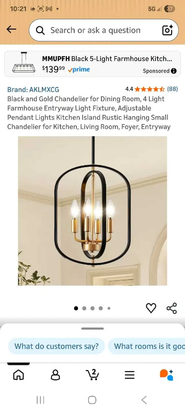 AKLMXCG Chandelier in Indoor Lighting & Fans in Kitchener / Waterloo - Image 2