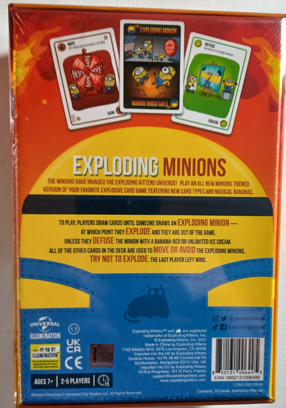 Exploding Minions - A Card Game (New & Sealed) in Toys & Games in City of Toronto - Image 2