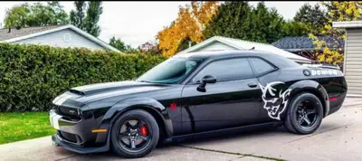 2018 Dodge Challenger SRT Demon. Colour - Pitch Black. Demonic Red/Black interior. Rear seat. Power...