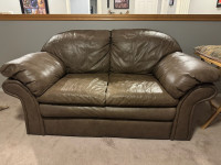 Leather Brown loveseat
