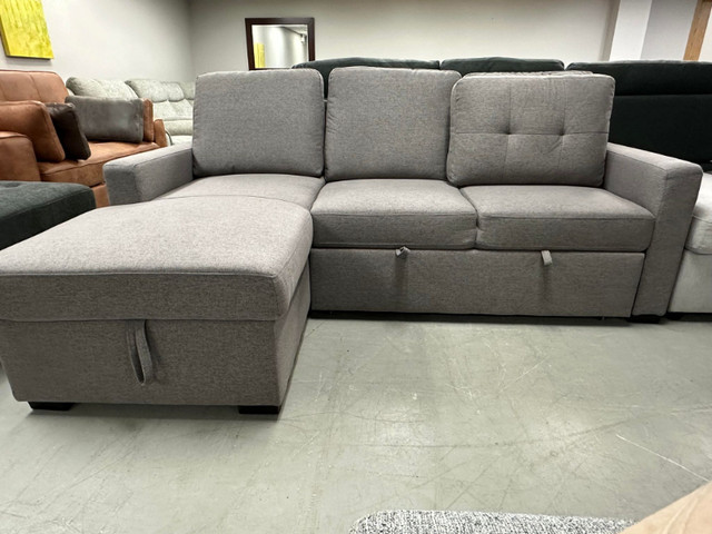 NEW IN BOX Sectional Sleeper with Storage in Left/Right chaise in Couches & Futons in Kamloops - Image 2