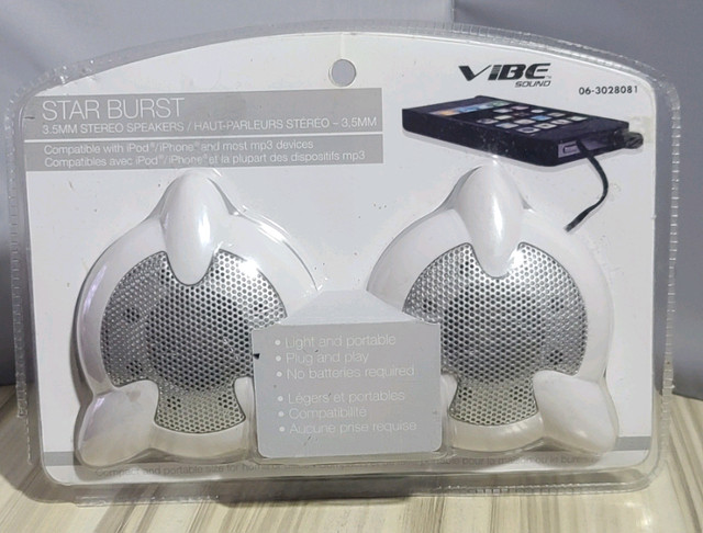 Vibe Sound STAR BURST 3.5MM MINI Portable Stereo Speakers  in Hobbies & Crafts in London