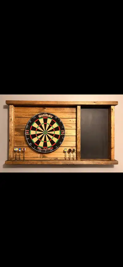 Solid wood rustic dartboard case, View more