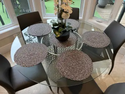 Round glass dinning table, View more