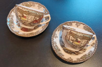 2 Friendly Village Cups and Saucers