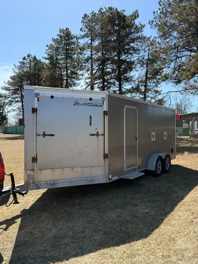 Drive through sled trailer All aluminum 23’ total , 7’ wide ‘V’ is very wide and about 4 ‘ Excellent...