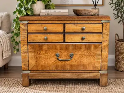 Vintage Lane Furniture Nightstand / Commode – Campaign Style –, View more