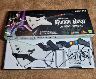 Guitar Hero Xbox 360 X-Plorer Xplorer Wired Controller 95055 Red Octane Tested Complete with the Ori...