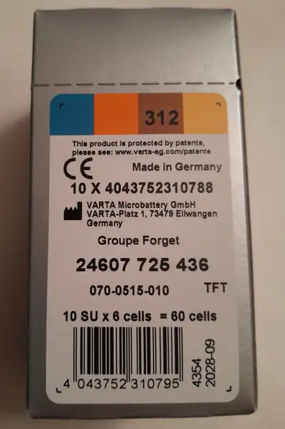 Batteries #312 pour appareils auditives / hearing aid batteries, View more