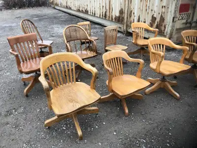 VINTAGE DESK CHAIRS FOR SALE - 70$ to $120 PER CHAIR !!, View more