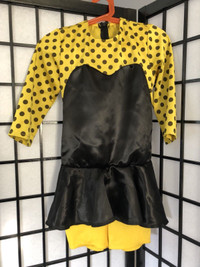 Black Yellow Polka Dot Dance Costume