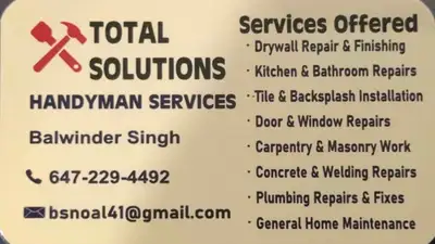 Handyman services in Brampton and GTA, View more