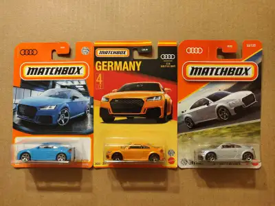 New Matchbox Mainline 2019 2020 Audi TT RS Coupe 1/64 diecast sports car $15 for the set of 3