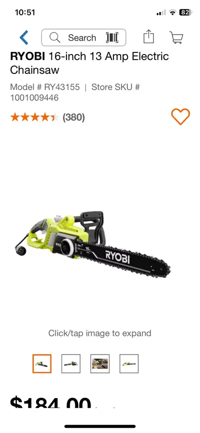 Ryobi Chainsaw, View more