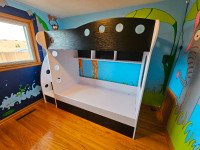 Bunk bed and storage.   Twin + twin.