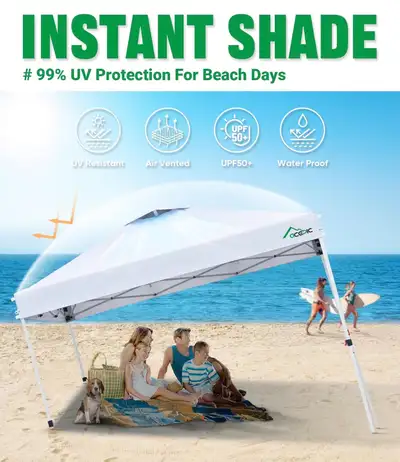 Pop Up Canopy Tent 10x10' Easy Setup Instant Portable Wheel Bag, View more