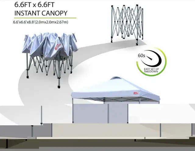 MASTERCANOPY Commercial Instant Canopy, 6.6'x6.6', White w/ wall in Other in Ottawa - Image 6