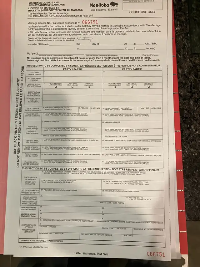Wedding licence64219663908611120