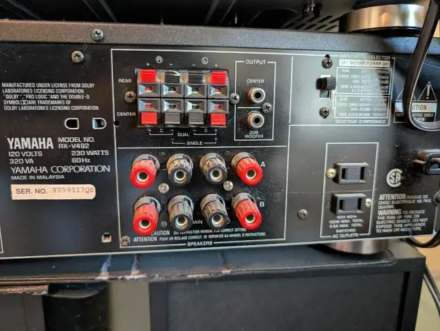 Yamaha RX-V492 Receiver63234884775681123