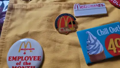 VARIETY OF MCDONALD'S PINS AND BADGES ALL SALES ARE FINAL PRICE FIRM CASH ONLY NO E TRANSFERS KELLIG...
