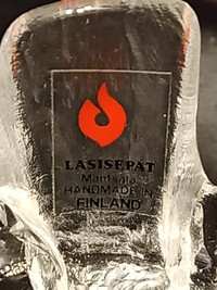 Collectors rare Lasisepat Mantsala Finland 2 Ice candles holders