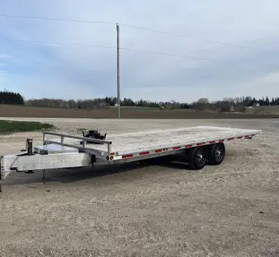 Aluminum Deckover Equipment Trailer for Rent - 5200lb Tandem axle with electric brakes - 8’ deck wid...