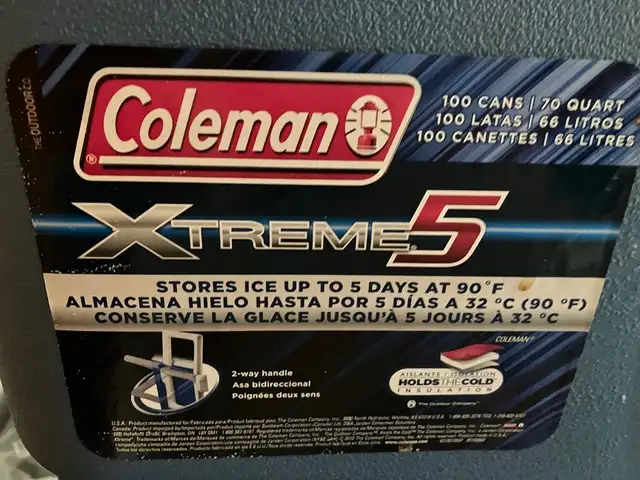 Well insulated Coleman Cooler