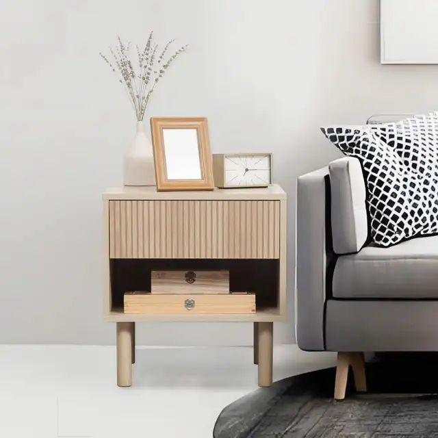 Modern Nightstand, Side Table with Storage Shelf and Drawer in Dressers & Wardrobes in Markham / York Region - Image 6