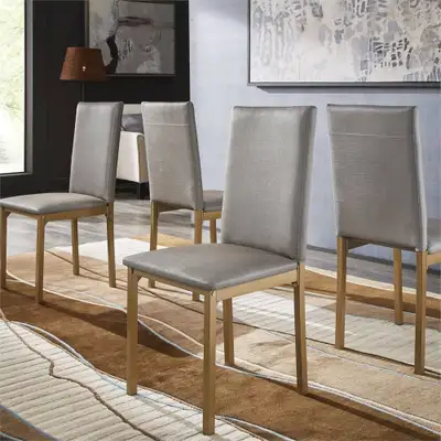 Darcy Gold Metal and Grey Dining Chair (Set of 4), View more