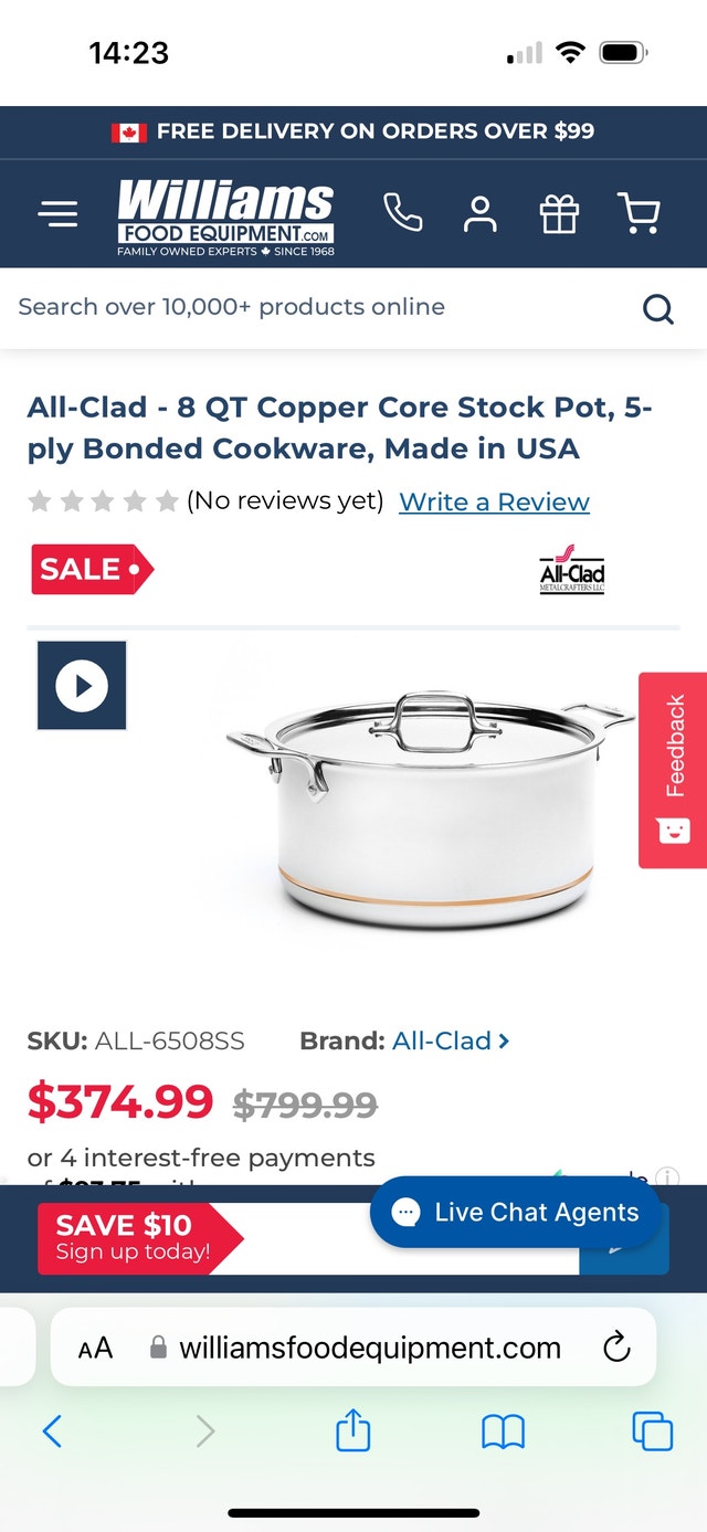 All Clad copper core 8qt stock pot— brand new Microwaves & Cookers