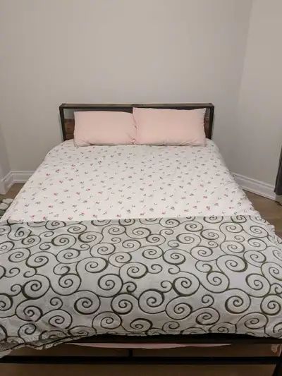 queen bed (mattress, frame and foam), View more