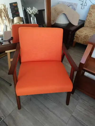 Orange mid century Armchair, View more