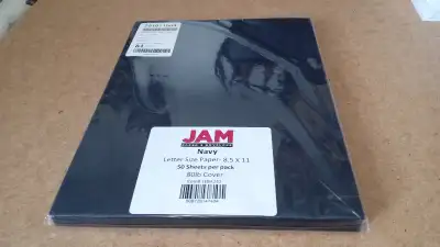 Papier couverture 8.5x11 80lb JAM Paper Navy Blue Cover Stock, View more