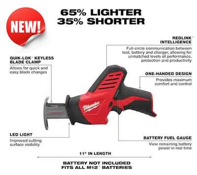 Milwaukee M12 Hackzall | Reciprocating Sawzall | New Tool Only !, View more