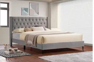 Queen size bedframe with mattress , View more
