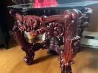 Hand carved coffee table set
