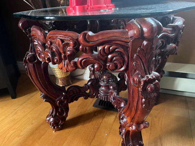 Hand carved coffee table set in Coffee Tables in Moncton