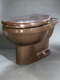 vintage chocolate brown toilet. be the king on rare throne