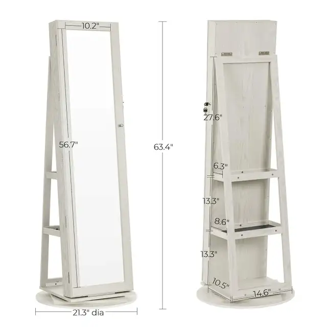 360 Degree Swivel Jewelry Cabinet, High Full Length Mirror, Lock in Home Décor & Accents in Markham / York Region - Image 8