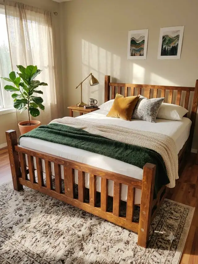 New Queen Bed Frame - Solid Wood - 1.25" Thick - Custom Built