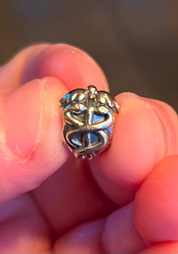 Pandora Sterling Silver with gold  Charm. Medical Caduceus