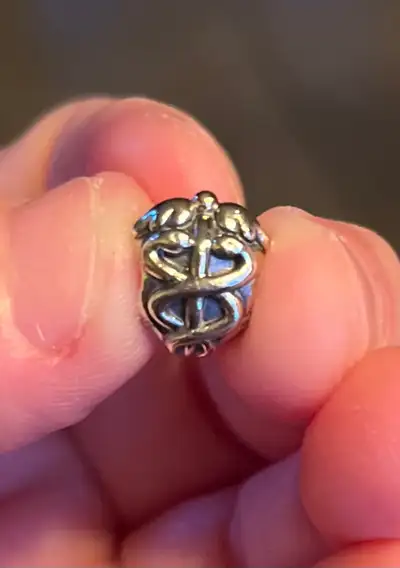 Nurses Medical Caduceus Pandora Sterling Silver with gold, View more