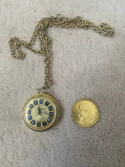 Check out this vintage Lucerne gold tone winding pocket watch, which can also be worn as a necklace!...