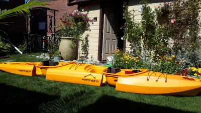 Modular kayak: Martini GTX Tandem Point 65 N. The 3 units separate and fit into back of mid sized ha...